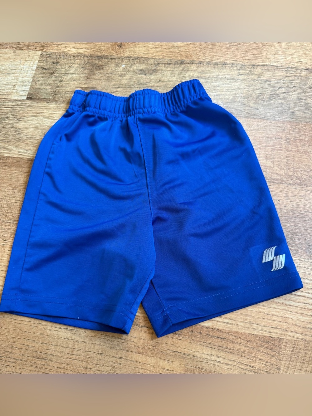 Royal Blue Kids Athletic Shorts with Reflective Logo